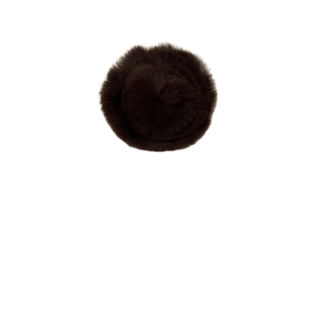 Mink 4 inch Brooch Pendant Dark Brown